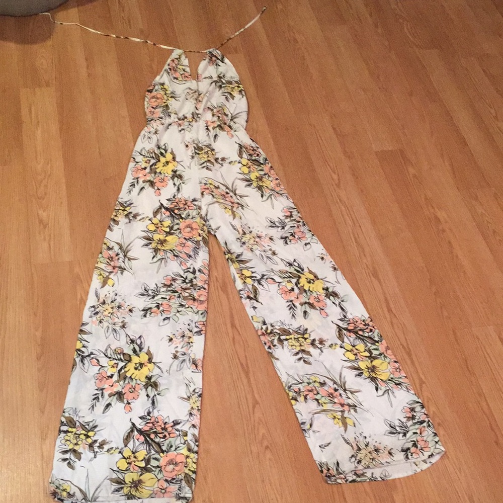 One piece wide leg halter top